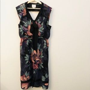 Maeve Black Floral Midi Dress